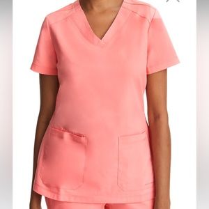 V-Neck Scrub Top, Healing Hands Purple Label, Jill Curved, Small in Melon, NWT